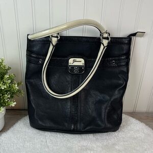 Vintage GUESS Black & Cream Square Shoulder Bag, Y2K Purse
